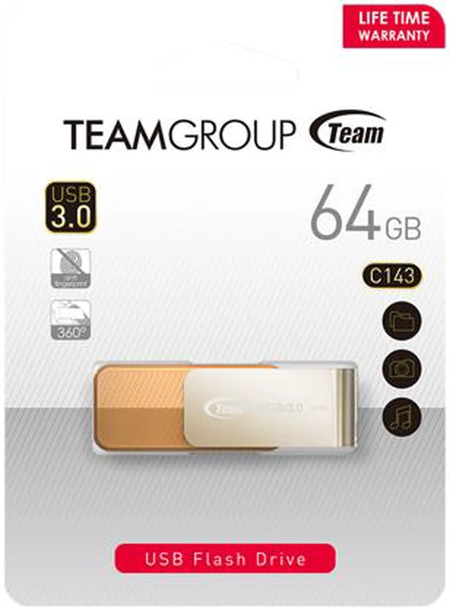 Alt view image 3 of 3 - Team Group 64GB C143 USB 3.0 Flash Drive (TC143364GN01)