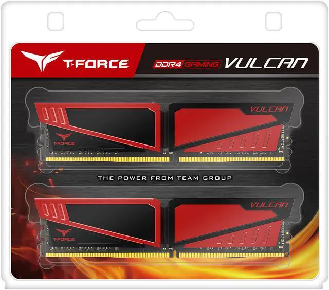 Alt view image 3 of 3 - Team T-Force Vulcan 8GB (2 x 4GB) DDR4 2800 (PC4 22400) Desktop Memory Model TLRED48G2800HC16CDC01