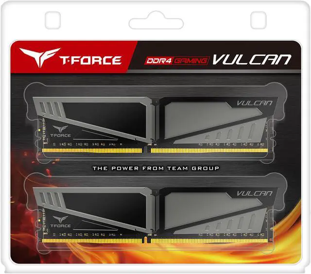 Alt view image 3 of 3 - Team T-Force Vulcan 16GB (2 x 8GB) DDR4 2400 (PC4 19200) Desktop Memory Model TLGD416G2400HC14DC01