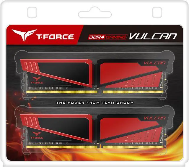 Alt view image 3 of 3 - Team T-Force Vulcan 16GB (2 x 8GB) DDR4 3000 (PC4 24000) Memory (Desktop Memory) Model TLRED416G3000HC16CDC01