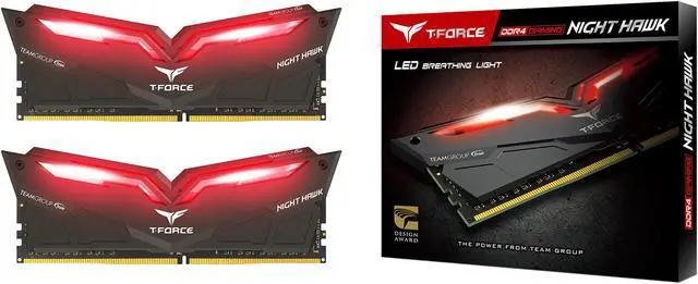 Alt view image 4 of 4 - Team T-Force Night Hawk 32GB (2 x 16GB) DDR4 3200 (PC4 25600) Memory (Desktop Memory) Model THRD432G3200HC16CDC01