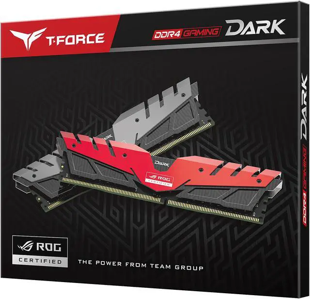 Alt view image 3 of 3 - Team T-Force Dark ROG 16GB (2 x 8GB) DDR4 3000 (PC4 24000) Desktop Memory Model TDRGD416G3000HC16CDC