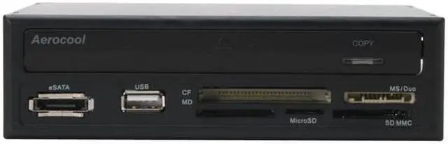 Alt view image 3 of 6 - AeroCool FP-01 55-in-1 Card Reader w/Flip-up LCD Screen