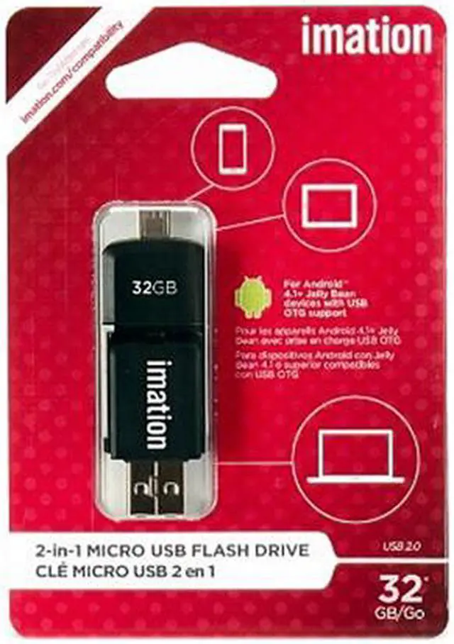 Alt view image 4 of 4 - Imation 2-in-1 Micro USB Flash Drive