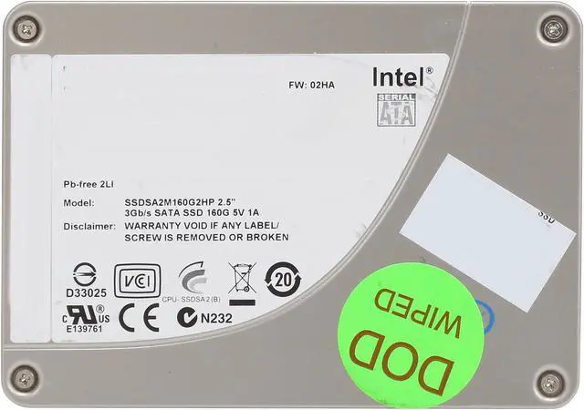 Alt view image 2 of 5 - HP 583513-001  INTEL SSDSA2M160G2 HP 2.5" 160GB 3Gb/s SSD SATA