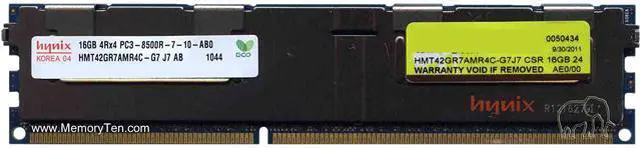 Main image of HP 16GB 240-Pin DDR3 SDRAM Registered DDR3 1066 (PC3 8500) System Specific Memory Model 500666-B21-R
