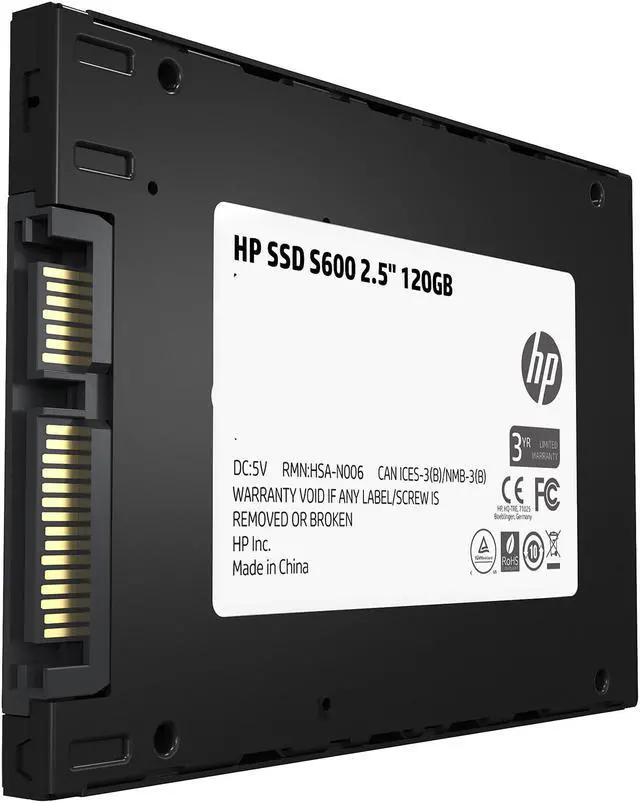 Alt view image 5 of 6 - HP S600 2.5" 120GB SATA III 3D NAND Internal Solid State Drive (SSD) 4FZ32AA#ABC