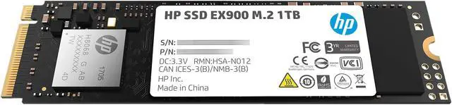 Alt view image 4 of 5 - HP EX900 M.2 2280 1TB PCI-Express 3.0 x4 3D TLC Internal Solid State Drive (SSD) 5XM46AA#ABC