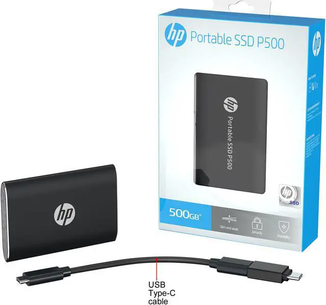 Alt view image 5 of 5 - HP P500 500GB USB 3.1 Gen2 Type-C 64-layer 3D TLC Portable SSD