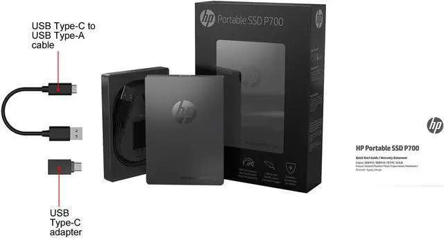 Alt view image 5 of 5 - HP P700 512GB Portable USB 3.1 Gen 2 External SSD 5MS29AA#ABC