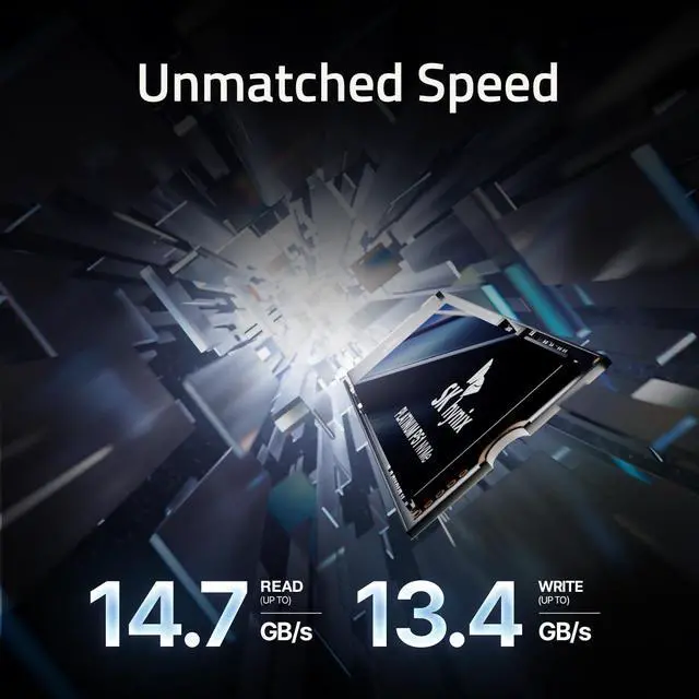 Alt view image 3 of 7 - SK hynix Platinum P51 2TB PCIe Gen5 NVMe M.2 2280 Internal SSD I Up to 14,700 MB/s Read, 13,400 MB/s Write I Powered by 238-Layer NAND Flash