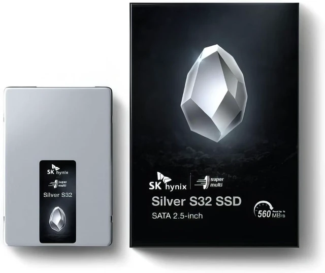 Alt view image 3 of 5 - SK Hynix 1TB Internal SSD, SATA III 2.5-inch, Silver S32 Series, TLC NAND Flash, 560MB/s Read Speed, 510MB/s Write Speed (SHSS32-1000GS-2)