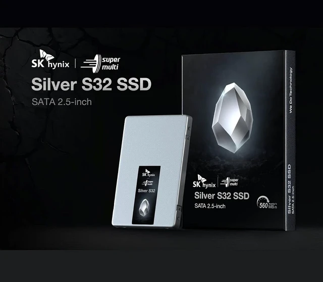 Alt view image 4 of 5 - SK Hynix 1TB Internal SSD, SATA III 2.5-inch, Silver S32 Series, TLC NAND Flash, 560MB/s Read Speed, 510MB/s Write Speed (SHSS32-1000GS-2)