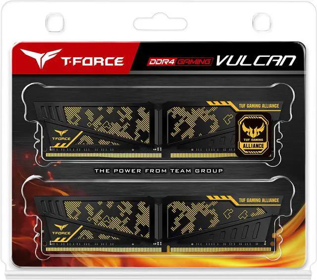 Alt view image 4 of 4 - Team T-FORCE VULCAN TUF Gaming Alliance 16GB (2 x 8GB) DDR4 2400 (PC4 19200) Desktop Memory Model TLTYD416G2400HC14DC01