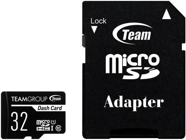 Alt view image 2 of 3 - Team 32GB Dash Card  microSDHC UHS-I/U1 Class 10 Memory Card with Adapter, Compatible for cams, Speed Up to 80MB/s (TDUSDH32GUHS03)