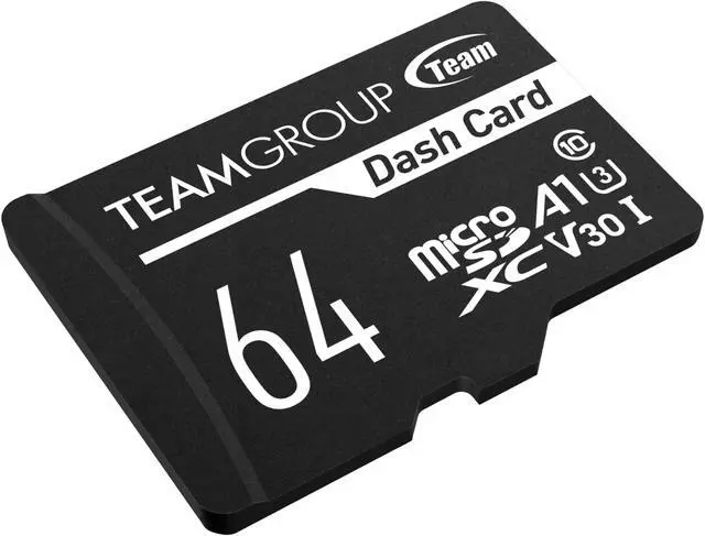 Alt view image 2 of 4 - Team 64GB Dash Card  microSDXC UHS-I/U3 Class 10 A1 V30 Memory Card with Adapter, Compatible for cams, Speed Up to 100MB/s (TDUSDX64GUHS03)