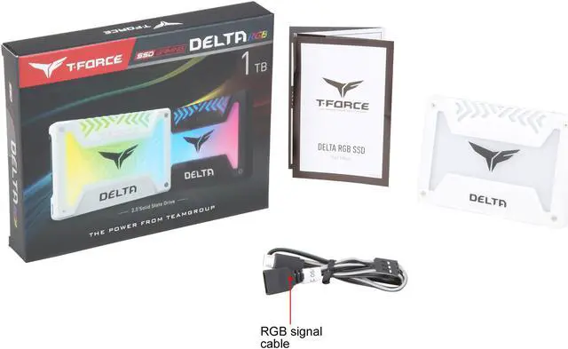 Alt view image 6 of 6 - Team Group T-FORCE DELTA RGB SSD 2.5" 1TB SATA III Internal RGB Solid State Drive (For MB with 5V ADD Header)