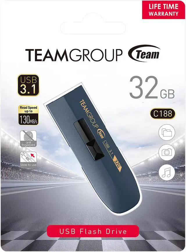 Alt view image 3 of 3 - TEAM 32GB C188 USB 3.1 Flash Drive, Speed Up to 130MB/s (TC188332GL01)