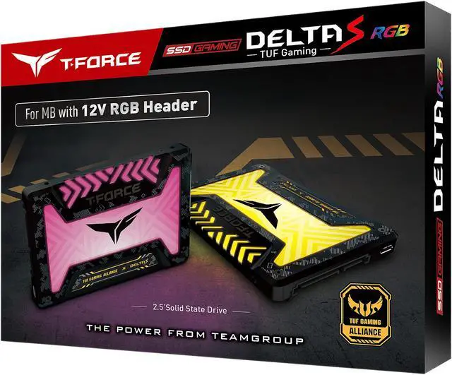 Alt view image 3 of 3 - Team Group T-FORCE DELTA S TUF Gaming RGB 2.5" 250GB SATA III 3D NAND Internal Solid State Drive (SSD) T253ST250G3C312