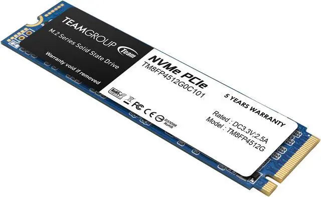 Alt view image 2 of 4 - Team Group MP34 M.2 2280 512GB PCIe 3.0 x4 with NVMe 1.3 3D NAND Internal Solid State Drive (SSD) TM8FP4512G0C101