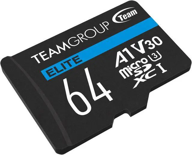 Alt view image 2 of 4 - Team Group 64GB Elite microSDXC UHS-I U3, V30, A1, 4K UHD Micro SD Card with SD Adapter, Speed Up to 100MB/s (TEAUSDX64GIV30A103)
