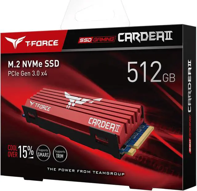 Alt view image 3 of 3 - Team Group T-Force Cardea II M.2 2280 512GB PCIe 3.0 x4 with NVMe 1.3 Internal Solid State Drive (SSD) TM8FP5512G0C110