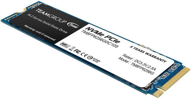 Alt view image 2 of 4 - Team Group MP33 M.2 2280 256GB PCIe 3.0 x4 with NVMe 1.3 3D NAND Internal Solid State Drive (SSD) TM8FP6256G0C101