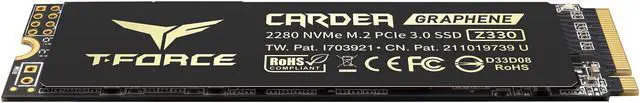 Alt view image 2 of 5 - Team Group T-FORCE CARDEA ZERO Z330 M.2 2280 1TB PCIe Gen3 x4 with NVMe 1.3 Internal Solid State Drive (SSD) TM8FP8001T0C311
