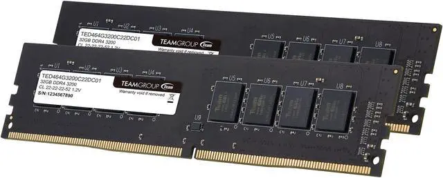 Alt view image 2 of 3 - Team Elite 64GB (2 x 32GB) 288-Pin PC RAM DDR4 3200 (PC4 25600) Desktop Memory Model TED464G3200C22DC01