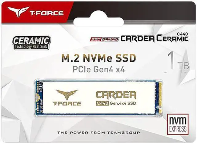 Alt view image 6 of 6 - Team Group T-FORCE CARDEA Ceramic C440 M.2 2280 1TB PCIe Gen4 x4 with NVMe 1.3 3D NAND Internal Solid State Drive (SSD) TM8FPA001T0C410
