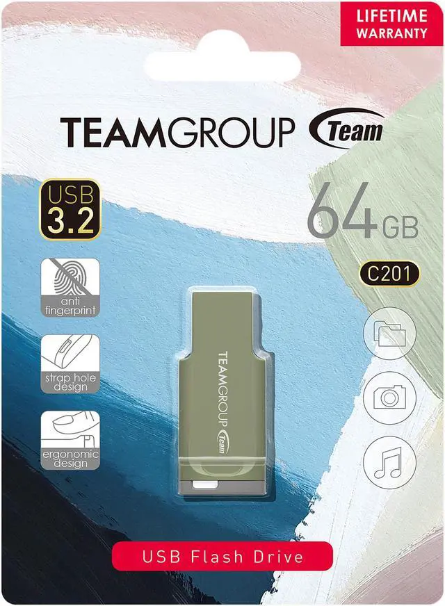 Alt view image 4 of 4 - TEAM 64GB C201 USB 3.2 Flash Drive, Speed Up to 90MB/s (TC201364GG01)