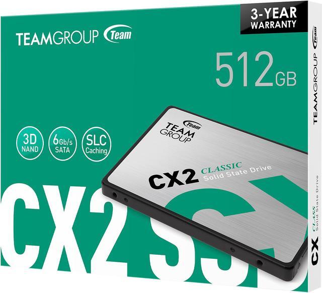 Alt view image 4 of 4 - Team Group CX2 2.5" 512GB SATA III 3D NAND Internal Solid State Drive (SSD) T253X6512G0C101