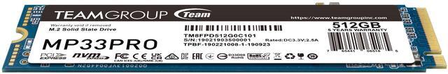 Alt view image 2 of 3 - Team Group MP33 PRO M.2 2280 512GB PCIe 3.0 x4 with NVMe 1.3 3D NAND Internal Solid State Drive (SSD) TM8FPD512G0C101