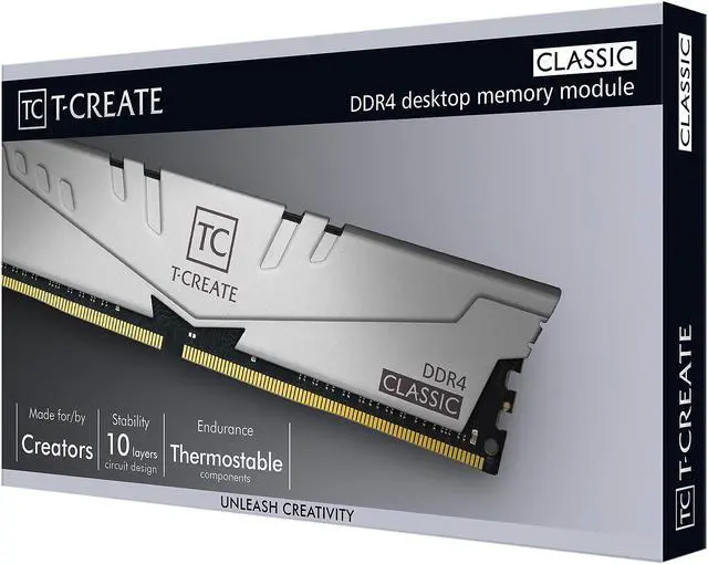 Alt view image 6 of 6 - Team T-Create Classic 10 LAYERS 64GB (2 x 32GB) 288-Pin DDR4 SDRAM DDR4 3200 (PC4 25600) Desktop Memory Model TTCCD464G3200HC22DC01