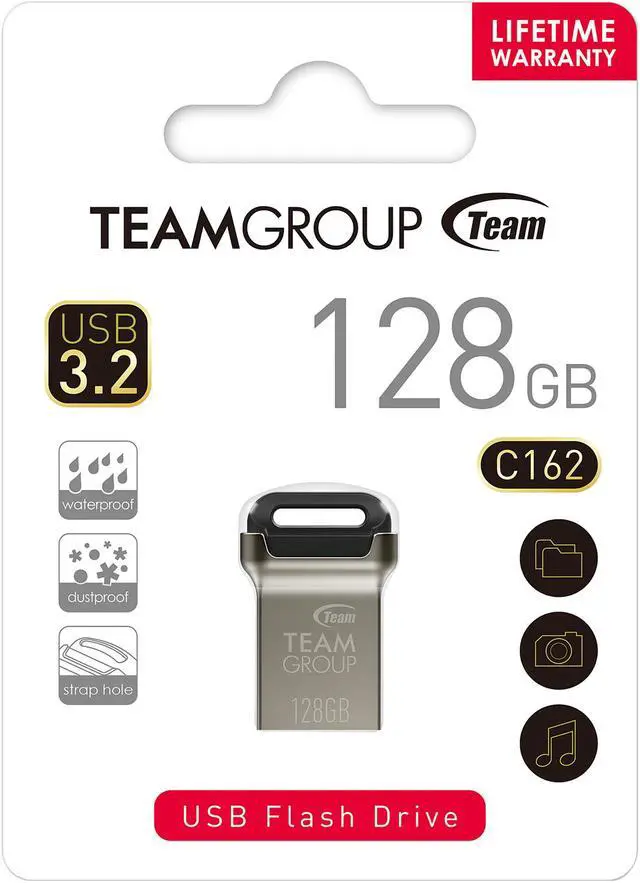 Alt view image 2 of 2 - Team 128GB C162 USB 3.2 Gen 1 Flash Drive, Up to 140MB/s (TC1623128GB01)