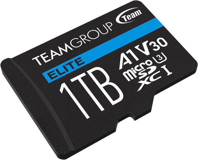 Alt view image 3 of 4 - Team Group 1TB Elite microSDXC UHS-I U3, V30, A1, 4K UHD Micro SD Card with SD Adapter, Speed Up to 100MB/s (TEAUSDX1TIV30A103)