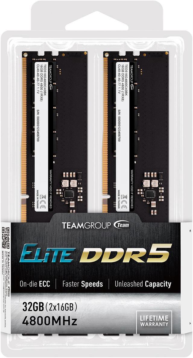 Team Elite 32GB (2 x 16GB) 288-Pin PC RAM DDR5 4800 (PC5 38400