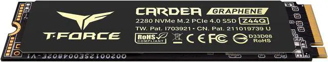 Alt view image 2 of 4 - Team Group T-FORCE CARDEA Z44Q M.2 2280 4TB PCIe Gen4.0 x4, NVMe 1.4 QLC Internal Solid State Drive (SSD) TM8FPQ004T0C327