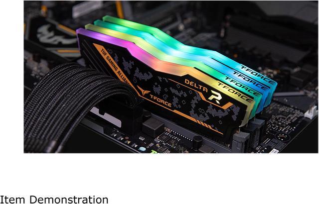 Alt view image 3 of 4 - Team T-Force Delta TUF Gaming Alliance RGB 16GB (2 x 8GB) 288-Pin PC RAM DDR4 3200 (PC4 25600) Desktop Memory Model TF9D416G3200HC16FDC01