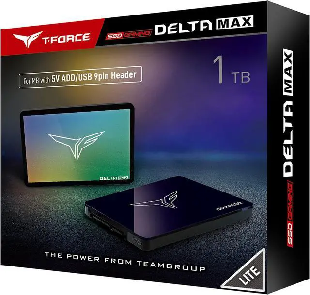 Alt view image 5 of 5 - Team Group T-FORCE DELTA MAX RGB LITE 2.5" 1TB SATA III 3D NAND Internal Solid State Drive (SSD) T253TM001T0C325