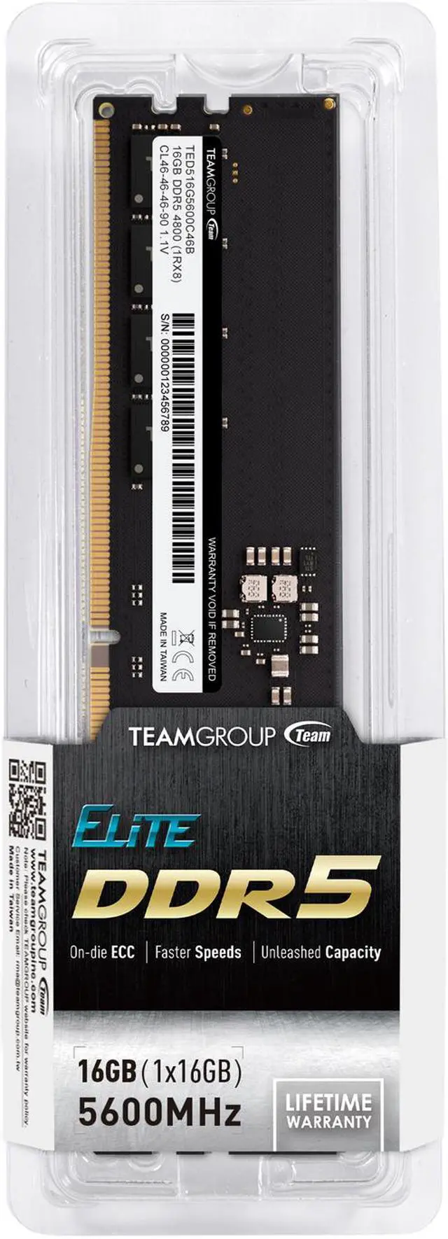 Team Elite 16GB 288-Pin PC RAM DDR5 5600 Desktop Memory Model