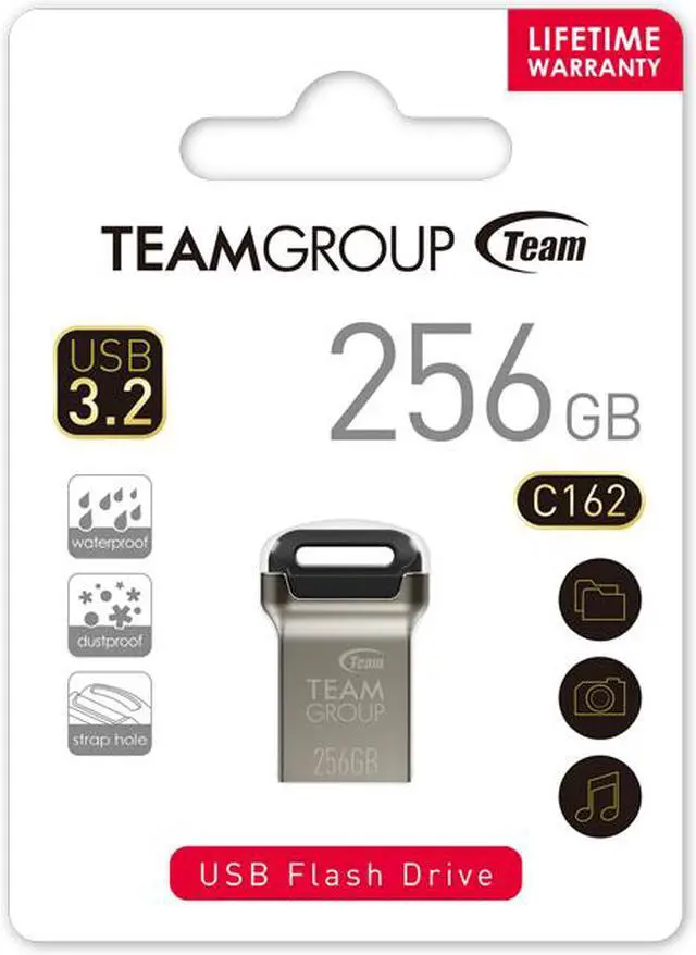 Alt view image 2 of 2 - Team 256GB C162 USB 3.2 Gen 1 Flash Drive, Up to 140MB/s (TC1623256GB01)