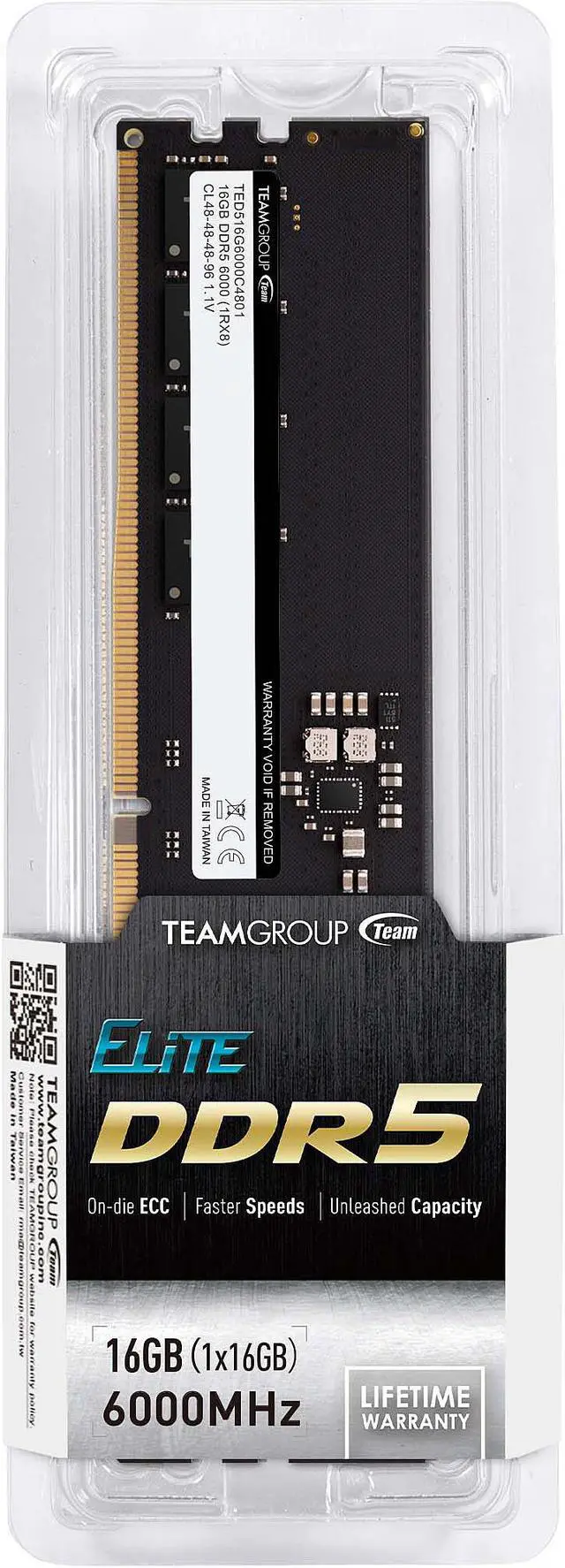 Alt view image 3 of 2 - Team Elite 16GB 288-Pin PC RAM DDR5 6000 (PC5 48000) Desktop Memory Model TED516G6000C4801