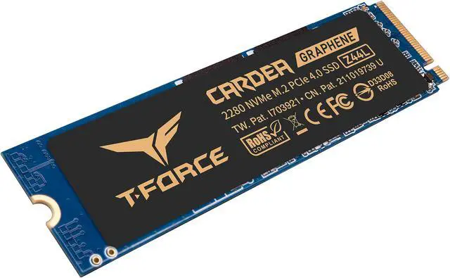 Alt view image 3 of 5 - Team Group T-FORCE CARDEA Z44L M.2 2280 250GB PCIe Gen4 x4, NVMe 1.4 Internal Solid State Drive (SSD) TM8FPL250G0C127