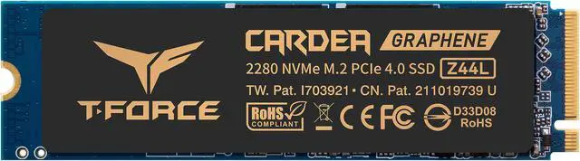 Main image of Team Group T-FORCE CARDEA Z44L M.2 2280 250GB PCIe Gen4 x4, NVMe 1.4 Internal Solid State Drive (SSD) TM8FPL250G0C127