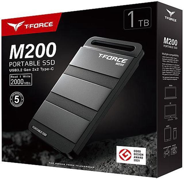 Alt view image 5 of 4 - Team Group T-FORCE M200 1TB Portable SSD USB3.2 Gen 2x2 Type-C, Read/Write 2000MB/s Compatible with PS5 & Xbox & Chrome OS (T8FED9001T0C102)