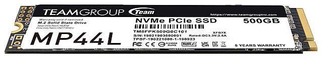 Alt view image 4 of 4 - Team Group MP44L M.2 2280 500GB PCIe 4.0 x4 with NVMe 1.4 Internal Solid State Drive (SSD) TM8FPK500G0C101
