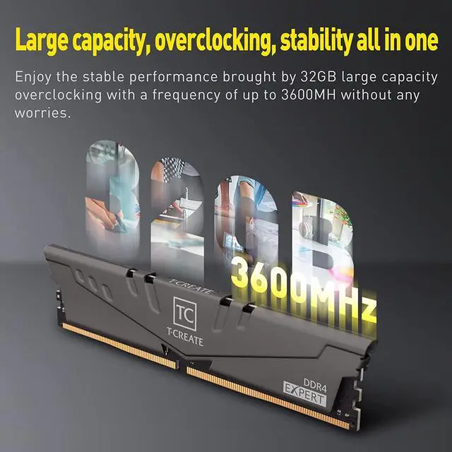 Alt view image 4 of 6 - Team T-CREATE EXPERT 32GB (16 x 2GB) 288-Pin PC RAM DDR4 3200 (PC4 25600) Desktop Memory Model TTCED432G3200HC16FDC01