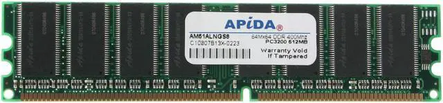Main image of APIDA 512MB DDR 400 (PC 3200) Desktop Memory Model AM51ALNGSP