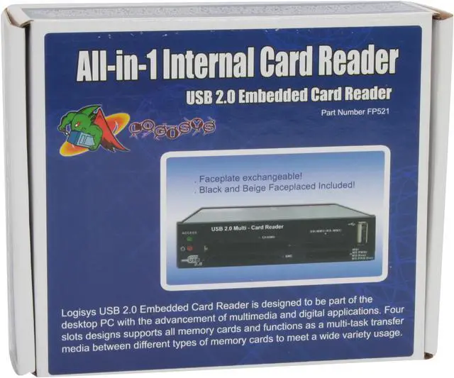 Alt view image 7 of 7 - LOGISYS FP521 All-in-one USB 2.0 Internal Card Reader